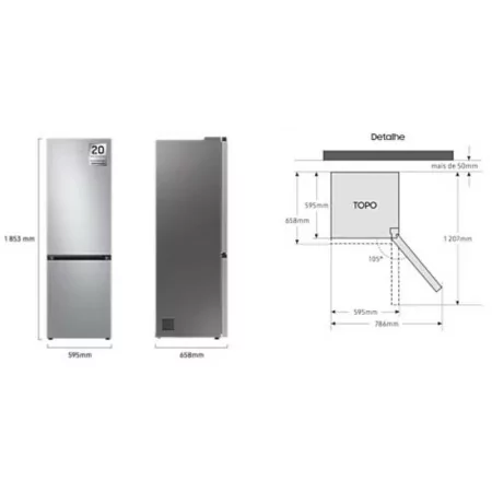 Frigorífico Combinado Samsung - 344L - No Frost / Wi-Fi / SpaceMax - Look Inox - RB34C600CSA/EF|Samsung|8806094767858