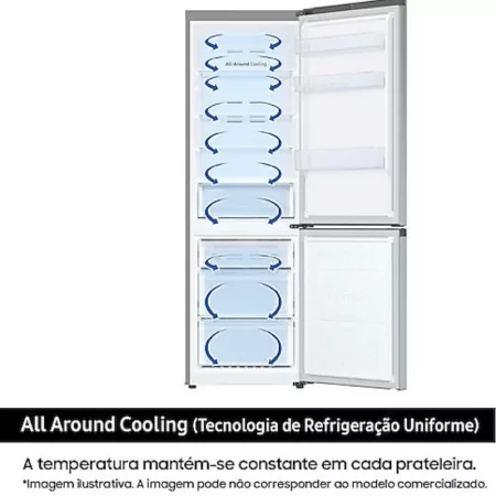 Samsung Combined Refrigerator - 344L - No Frost / Wi-Fi / SpaceMax - Stainless Steel Look - RB34C600CSA/EF