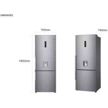LG Refrigerator Combo - 461L - No Frost / Door Cooling+ / Wi-Fi - Shiny Steel - GBF567PZCMB
