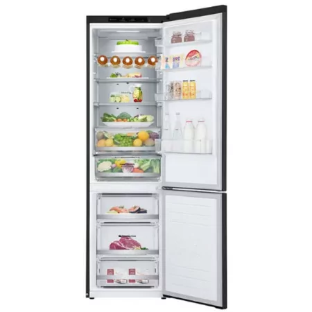 LG Combined Refrigerator - 384L - No Frost / DoorCooling+ - Black - GBB92MCB2
