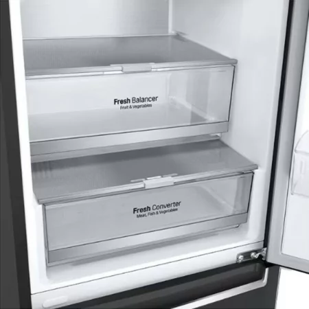 LG Combined Refrigerator - 384L - No Frost / DoorCooling+ - Black - GBB92MCB2