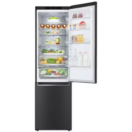 LG Combined Refrigerator - 384L - No Frost / DoorCooling+ - Black - GBB92MCB2