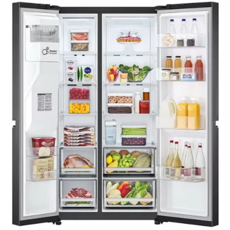 Frigorífico Side By Side LG - 635L - No Frost / Door Cooling+™ / Multi-Air Flow™ - Matte Black - GSLV71MCT|LG|8806091426987