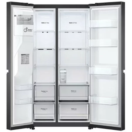 Frigorífico Side By Side LG - 635L - No Frost / Door Cooling+™ / Multi-Air Flow™ - Matte Black - GSLV71MCT|LG|8806091426987