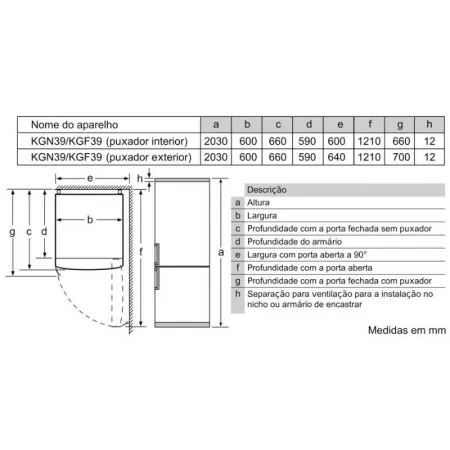Frigorífico Combinado Bosch - 258L - No Frost / Série 8 - Inox - KGF39PIDP|Bosch|4242005196449