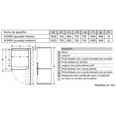 Bosch Combined Refrigerator - 375L - No Frost / Series 8 - Stainless Steel - KGF56PIDP