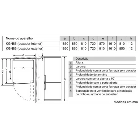 Bosch Combined Refrigerator - 479L - No Frost / Series 4 - Stainless Steel - KGB86XIEP