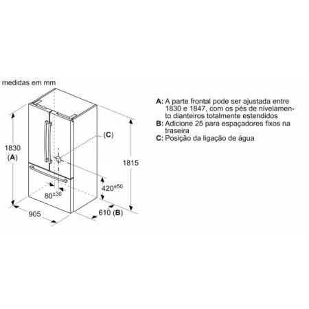 Frigorífico Side By Side - 402L - No Frost / Série 8 - Inox - KFF96PIEP|Bosch|4242005265039