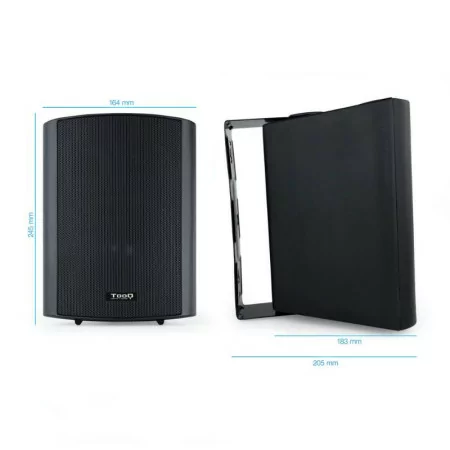 TooQ Amplifier Speakers - 2.0 / Wall Mount - 60W - Black - TQOWS-01B