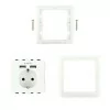 NanoCable Recessed Wall Socket with 2x USB Ports - White