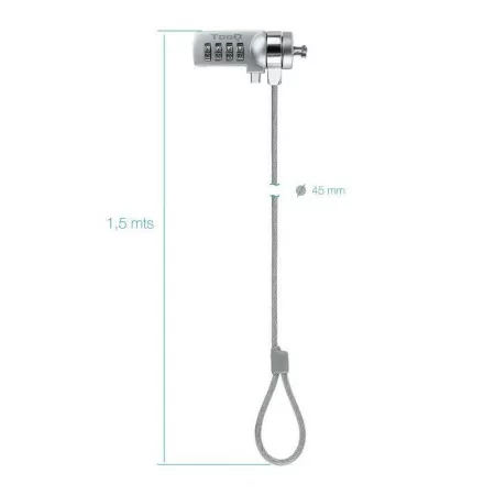 TooQ Universal Security Cable - 1.5M - White - TQCLKC0015