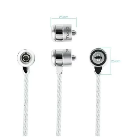 TooQ Universal Security Cable with Key - 1.5M - White - TQCLKC0025