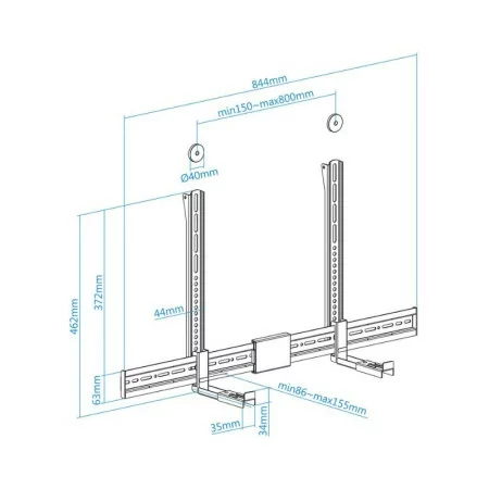 TooQ Soundbar / TV Stand - Vesa 800x400 - Black - TQSBM-01