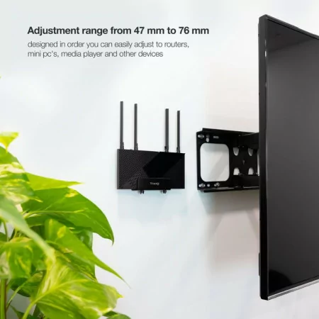 TooQ Universal Support - for (Router, Mini-PC, Receiver...) - Black - TQMPM4776