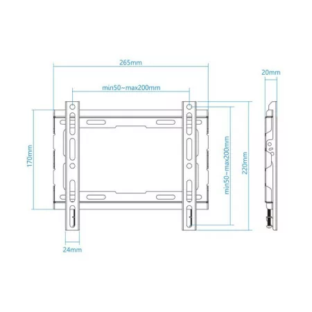 TooQ Wall Mount - 23" / 43" - Black - LP1043F-B