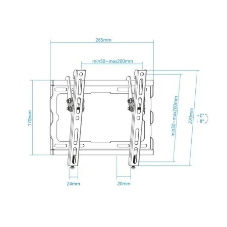 TooQ Wall Mount - 23" / 43" - Black - LP1044T-B