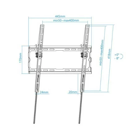 Suporte de Parede TooQ - 32" - 70" - Preto - LP1071T-B|TooQ|8433281011953