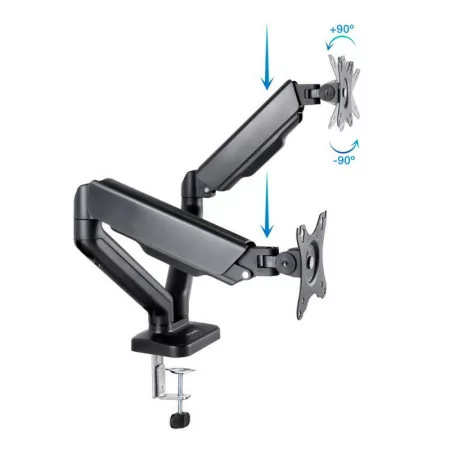 TooQ Desk Stand - 2 Screens - 17" / 32" - Black - DB5132TNR-B