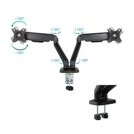 TooQ Desk Stand - 2 Screens - 17" / 32" - Black - DB5132TNR-B