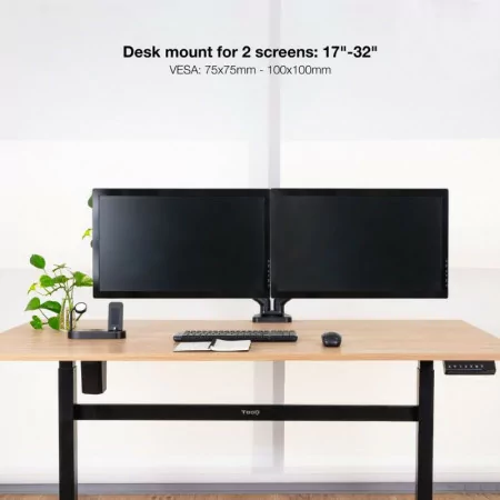 TooQ Desk Stand - 2 Screens - 17" / 32" - Black - DB5132TNR-B