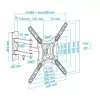 TooQ Articulated Wall Mount - 1 Screen - 23" / 55" - Black - LP6055TN-B