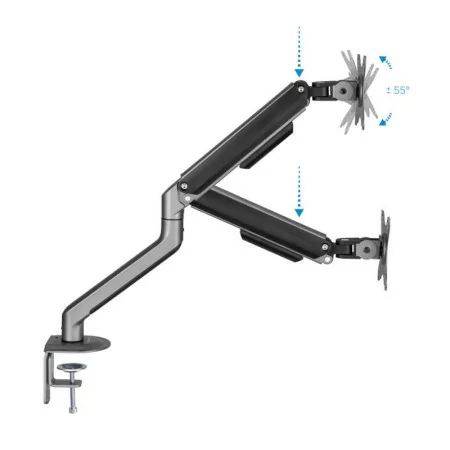 TooQ Desk Stand - 1 Screen - 17" / 32" - Gray - DB4032TNR-G