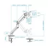 TooQ Desk Stand - 1 Screen - 17" / 32" - Gray - DB4032TNR-G
