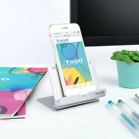 Suporte de Mesa TooQ - P/ Smartphone / Tablet - Cinza - PH0002-S|TooQ|8433281009585