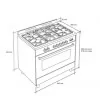Meireles Stove - 5 Zones - 121L - Cream - E 911 CR