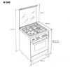 Meireles Gas Stove - 55L - 4 Burners - Stainless Steel - N 500 X NAT