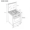 Meireles Gas Stove - 51L - 4 Burners - Stainless Steel - M 610 X NAT