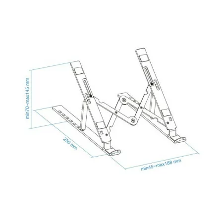 TooQ Elevating Stand - For (Laptops / Tablets / Books...) - 11" / 15" - Gray - TQLRS0033-AL