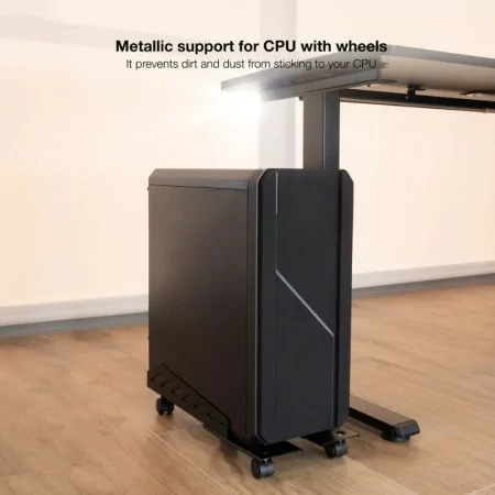 TooQ Floor Stand - For PC - W/ Wheels - Black - UMCS0024-B