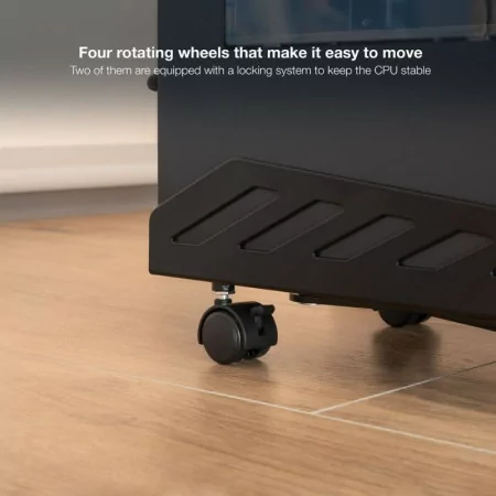 TooQ Floor Stand - For PC - W/ Wheels - Black - UMCS0024-B