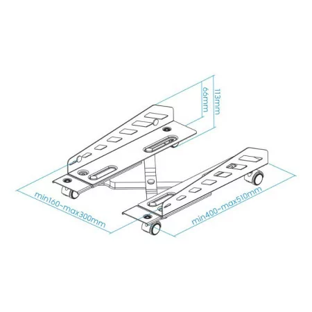 TooQ Floor Stand - For PC - W/ Wheels - Black - UMCS0024-B