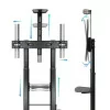 Suporte de Chão Ajustável TooQ - Zeus - C/ Rodas - 60" / 100" - Preto - FS20400HM-B|TooQ|8433281012233