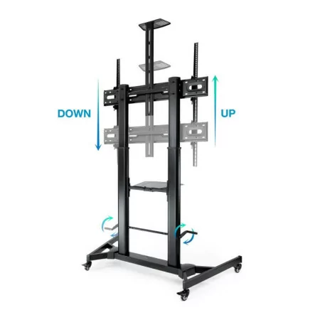 TooQ Adjustable Floor Stand - Zeus - W/ Wheels - 60" / 100" - Black - FS20400HM-B