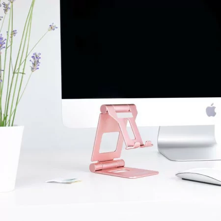 TooQ Adjustable Desk Stand - For Cell Phone / Tablet - 10" - Pink - PH-KEOPS-OCASO