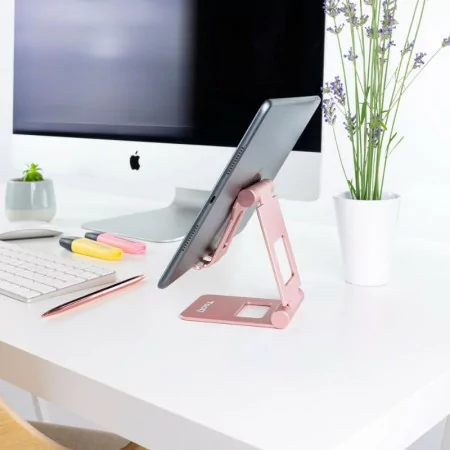 TooQ Adjustable Desk Stand - For Cell Phone / Tablet - 10" - Pink - PH-KEOPS-OCASO