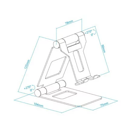 TooQ Adjustable Desk Stand - For Cell Phone / Tablet - 10" - Pink - PH-KEOPS-OCASO