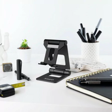 TooQ Adjustable Desk Stand - For Cell Phone / Tablet - 10" - Black - PH-KEOPS-NOCHE