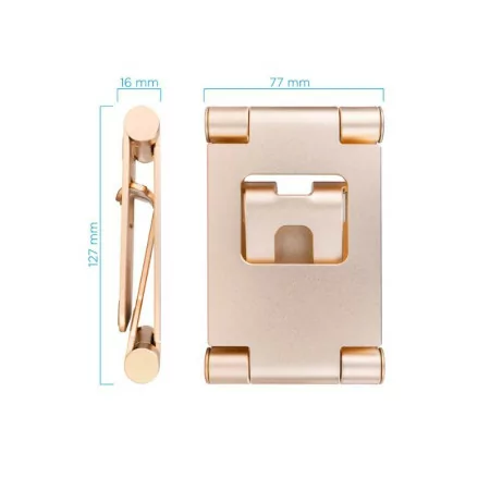 TooQ Adjustable Table Stand - For Cell Phone / Tablet - 10" - Gold - PH-KEOPS-ALBA