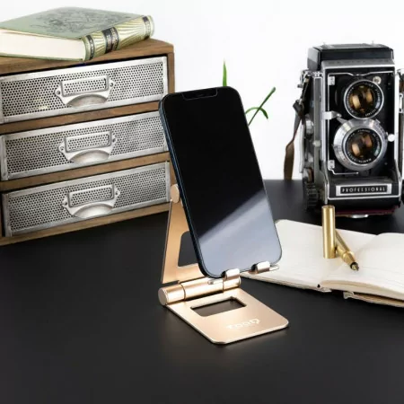 TooQ Adjustable Table Stand - For Cell Phone / Tablet - 10" - Gold - PH-KEOPS-ALBA