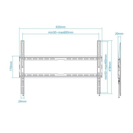 Suporte de Parede TooQ - P/ Ecrãs - 37" / 80" - Preto - LP1080F-B|TooQ|8433281011960