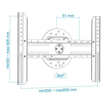 TooQ Swivel Wall Mount - 360º - 37" / 70" - Black - LP3770F-R