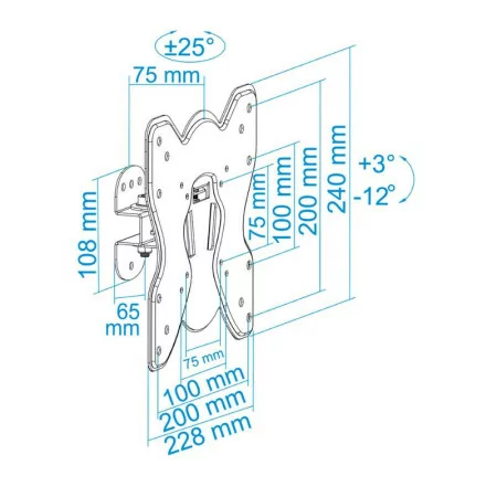 TooQ Wall Mount - For Screens - 23" / 42" - Black - LP1942TN-B