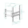Suporte de Parede TooQ - P/ Ecrãs - 32" / 55" - Preto - LP7843TN-B|TooQ|8433281013124