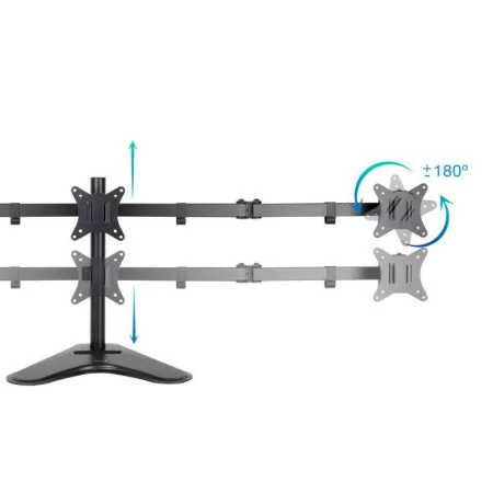 TooQ Table Stand - For Screens - 17" / 27" - Black - DB1704TN-B