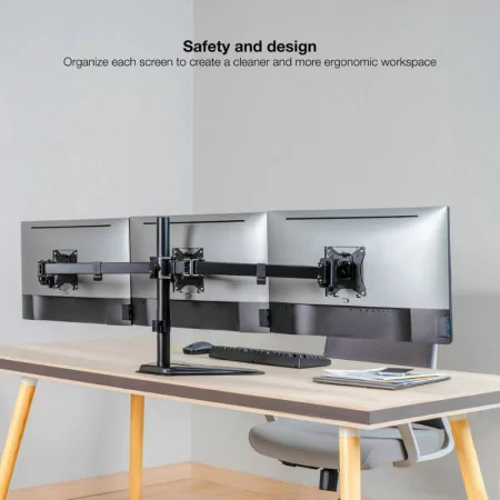 TooQ Table Stand - For Screens - 17" / 27" - Black - DB1704TN-B