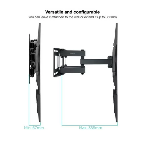 TooQ Wall Mount - For Screens - 37" / 80" - Black - LP7866TN-B